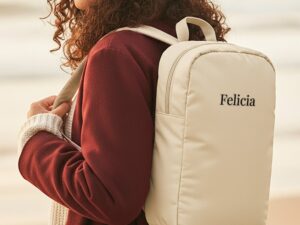Broderad ryggsäck - Vuxna - Taupe - Puffig modell