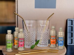Cocktail presentset - graverade glas