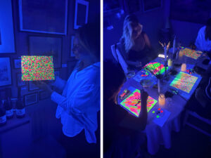 Neon Brush Sip & Paint för två